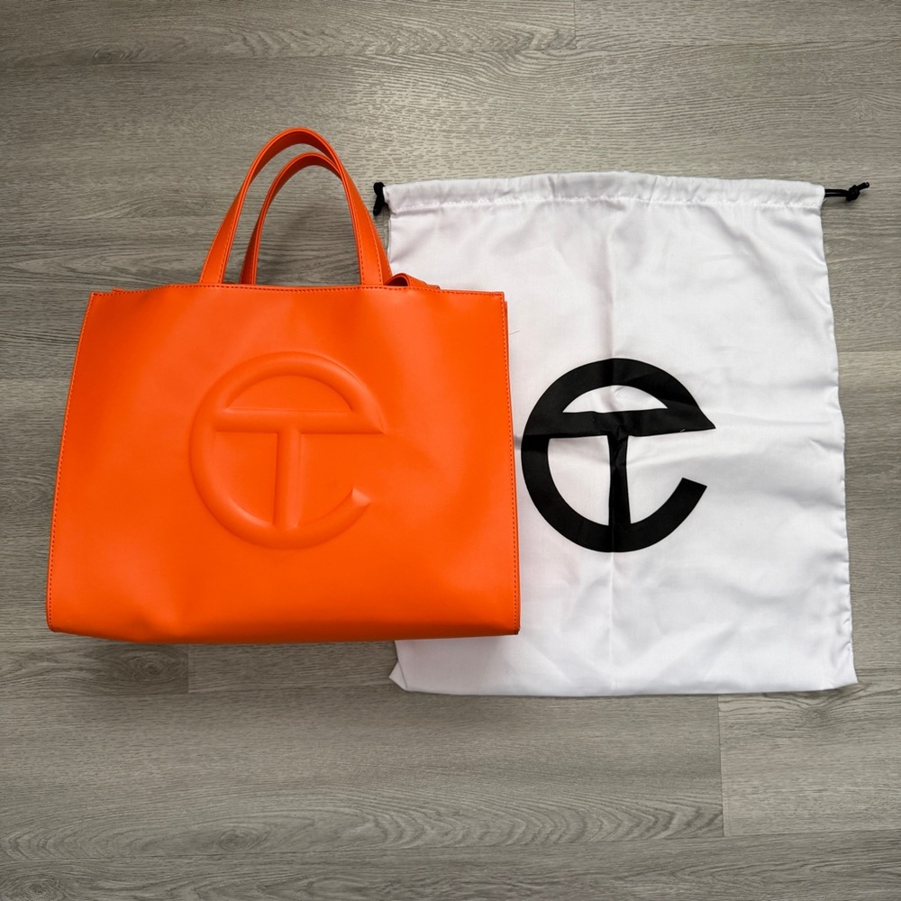 TELFAR MEDIUM SHOPPING BAG ORANGE